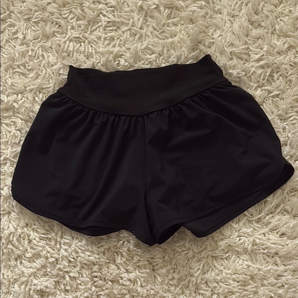 Aerie Black Athletic Shorts with Elastic Waistband